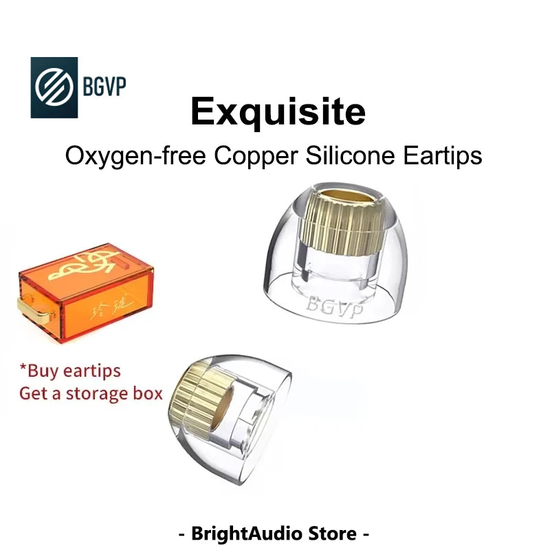BGVP Exquisite Silicone Earphone Eartips - Oxygen-Free Copper Liquid, Skin-Friendly Headphone Accessories
