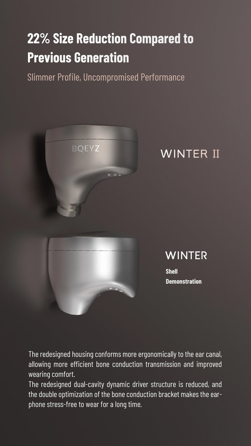 BQEYZ Winter 2 IEM HiFi Wired Earphones - Gaming Earbuds with 3.5mm/4.4mm Copper Cable