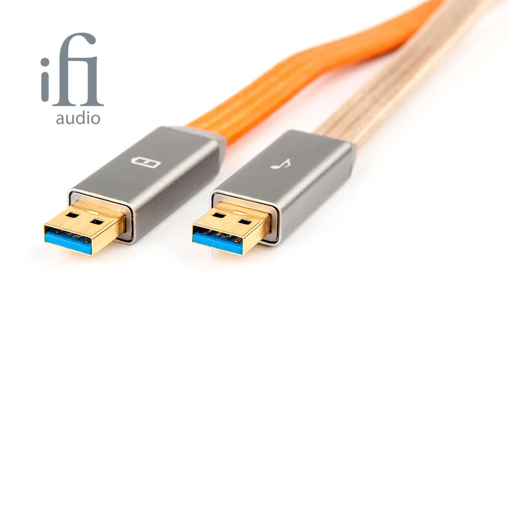 iFi Gemini 3.0 USB Audio Cable – Dual-Head Design, EMI/RFI Shielding, High-Speed Signal & Power Transmission
