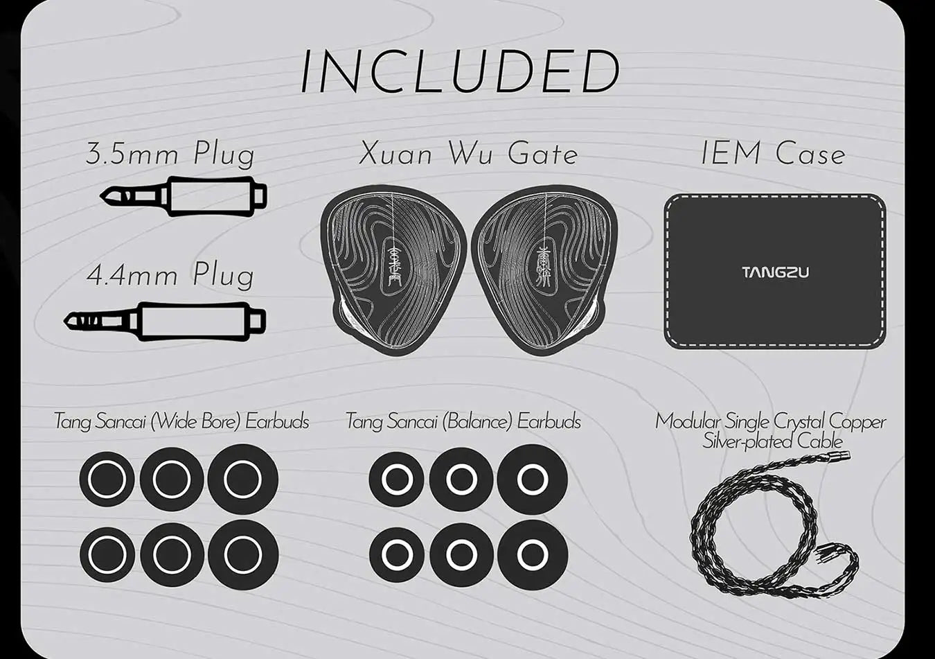 TANGZU XuanWu Gate IEM – 1DD+4BA+2EST Hybrid HiFi Earphones