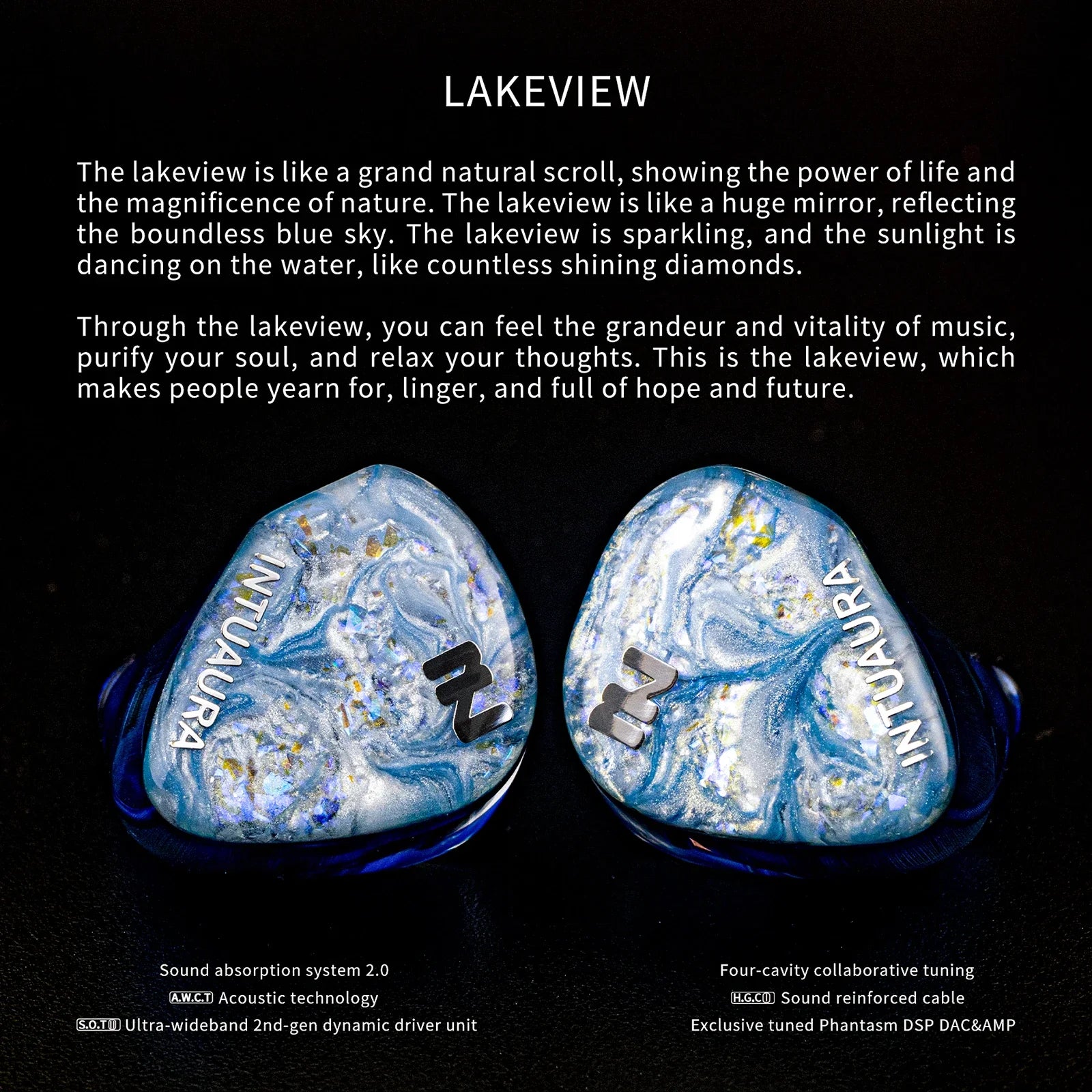 INTUAURA Lakeview IEMs – HiFi Dynamic Driver Earphones for Audiophiles
