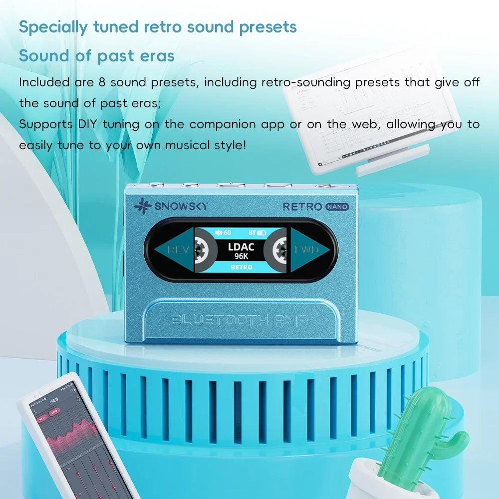 FiiO SnowSky Retro Nano Bluetooth DAC & Headphone Amplifier - LDAC, aptX Adaptive, aptX LL, 3.5mm/4.4mm Outputs
