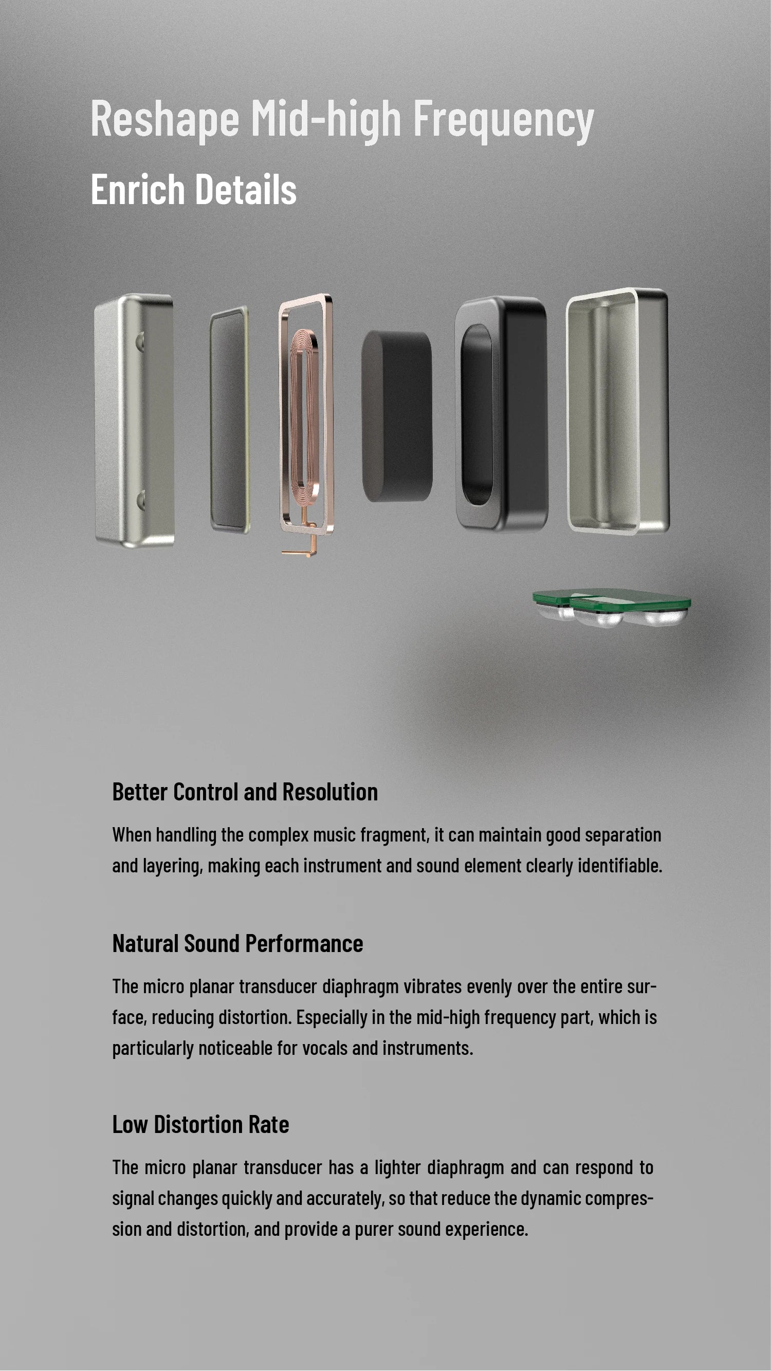 BQEYZ Frost Weather Series HiFi IEM Micro Planar + Dynamic Drivers, Silver-Plated Cable, Glass Faceplate
