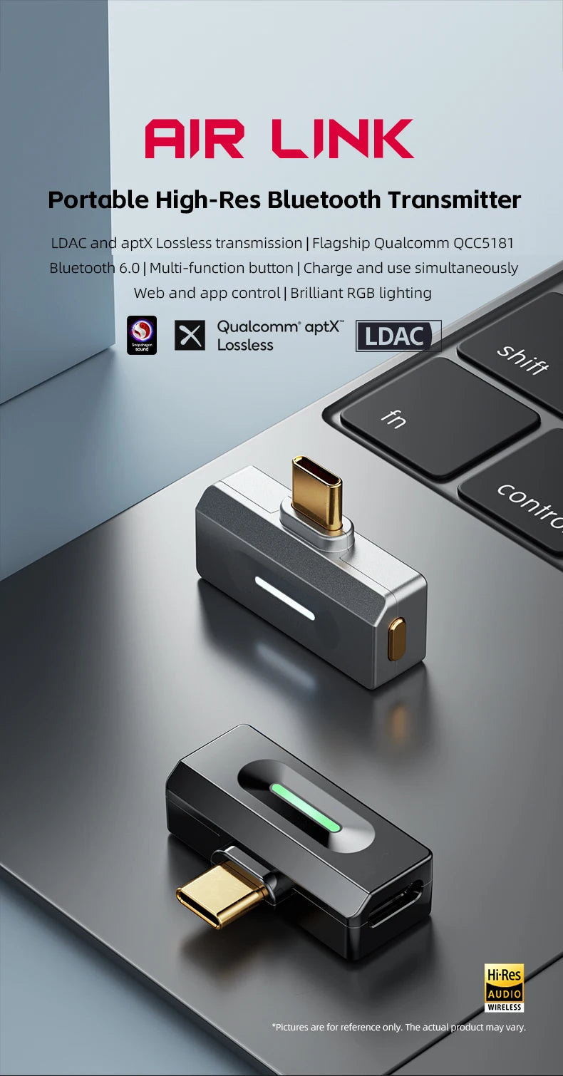 FiiO Air Link Bluetooth Transmitter – LDAC, aptX Adaptive, Type-C, BT 6.0