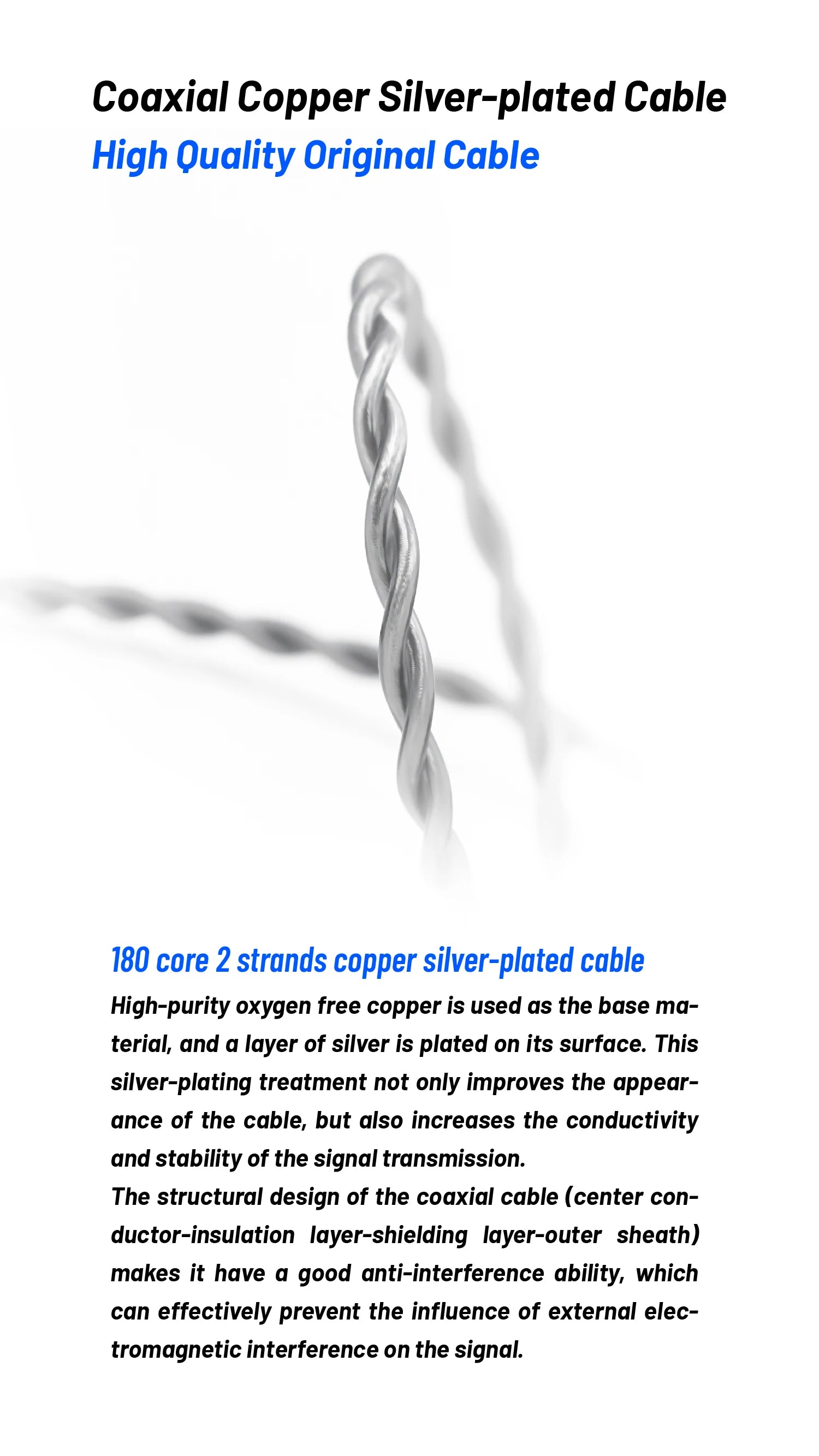 BQEYZ BQ10 0.78mm 2-Pin HiFi IEM Upgrade Cable