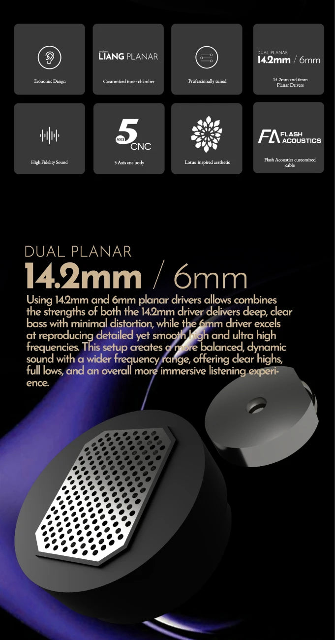 TANGZU Wu Zetian Legend – Dual Planar IEMs (14.2mm + 6mm)