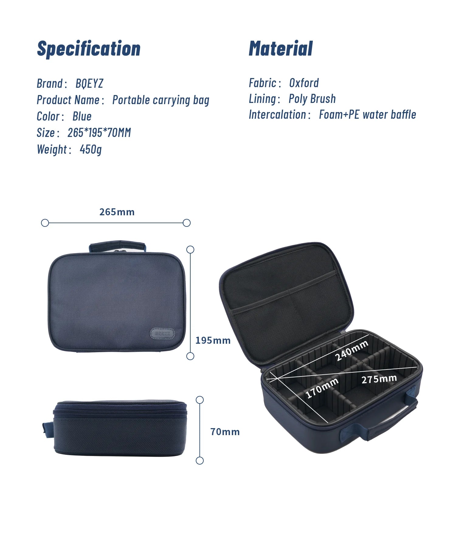BQEYZ Large Capacity Earphone Storage Bag Portable Travel Case