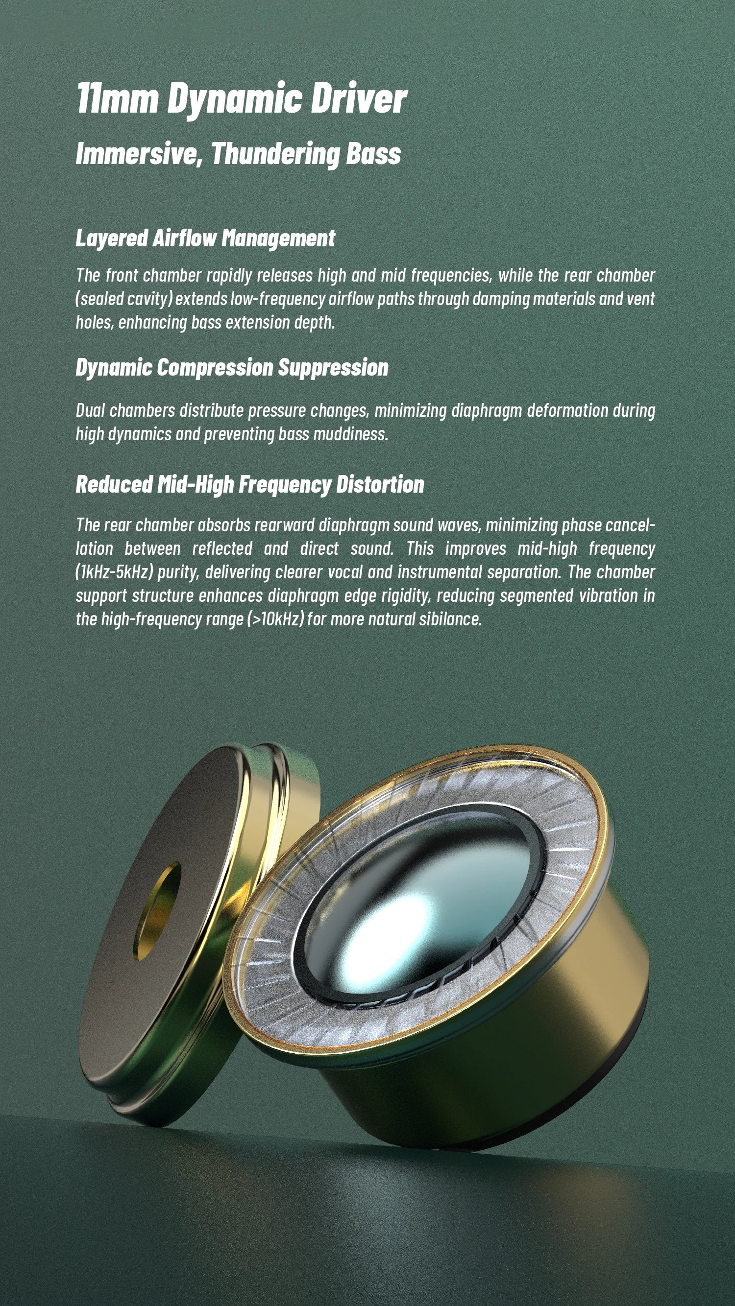 BQEYZ NI HiFi In-Ear Earphones – Dynamic Driver with Bio-Ceramic Diaphragm, Gaming Earbuds, Interchangeable 3.5mm/4.4mm Plugs