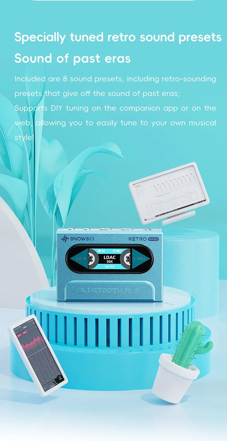 FiiO SnowSky Retro Nano Bluetooth DAC & Headphone Amplifier - LDAC, aptX Adaptive, aptX LL, 3.5mm/4.4mm Outputs