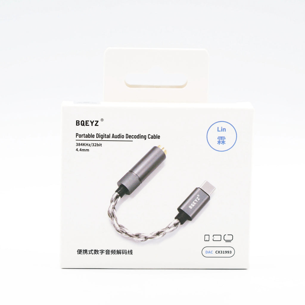 BQEYZ LIN Type-C to 3.5mm/4.4mm HiFi DAC Amp Adapter 32bit 384kHz CX31993