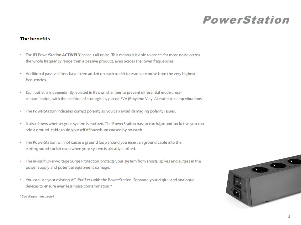 iFi Power Station Purified Power Strip – Intelligent Surge Protection, Isolated Noise Reduction, HiFi Power Management