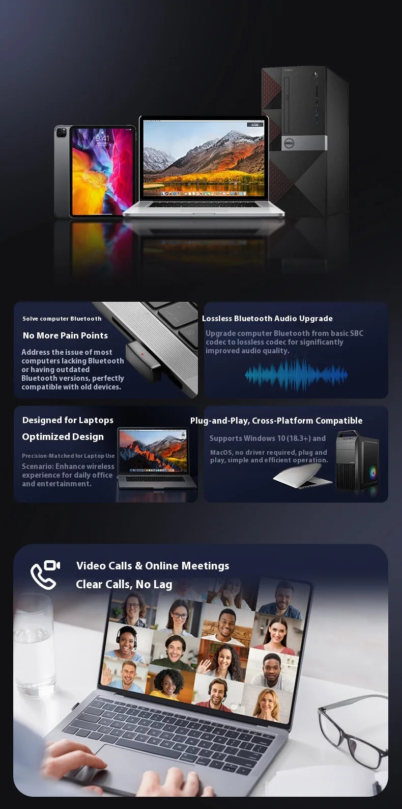 Questyle QCC Dongle Pro Bluetooth 5.4 Transmitter – LDAC Lossless, Snapdragon Sound, aptX Support