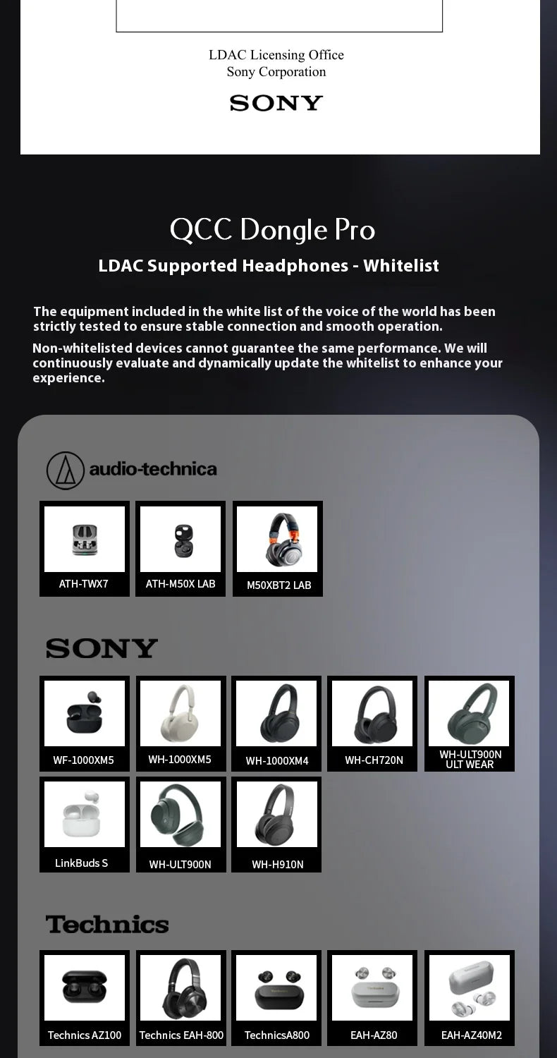 Questyle QCC Dongle Pro Bluetooth 5.4 Transmitter – LDAC Lossless, Snapdragon Sound, aptX Support