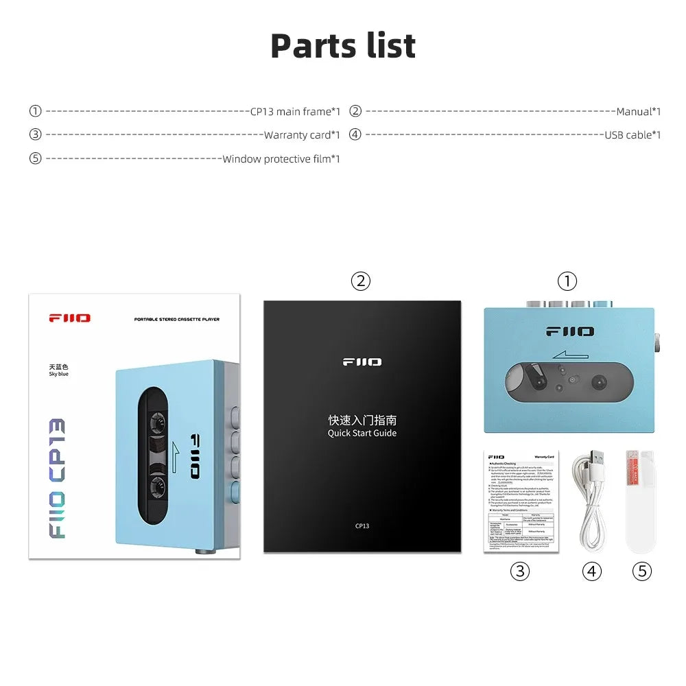 FiiO CP13 Portable Cassette Player – 1800mAh Battery, Balanced Output, Dual-Mode