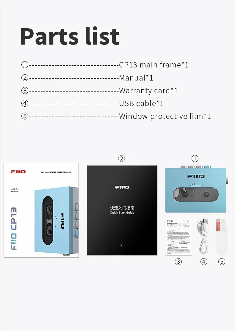 FiiO CP13 Portable Cassette Player – 1800mAh Battery, Balanced Output, Dual-Mode