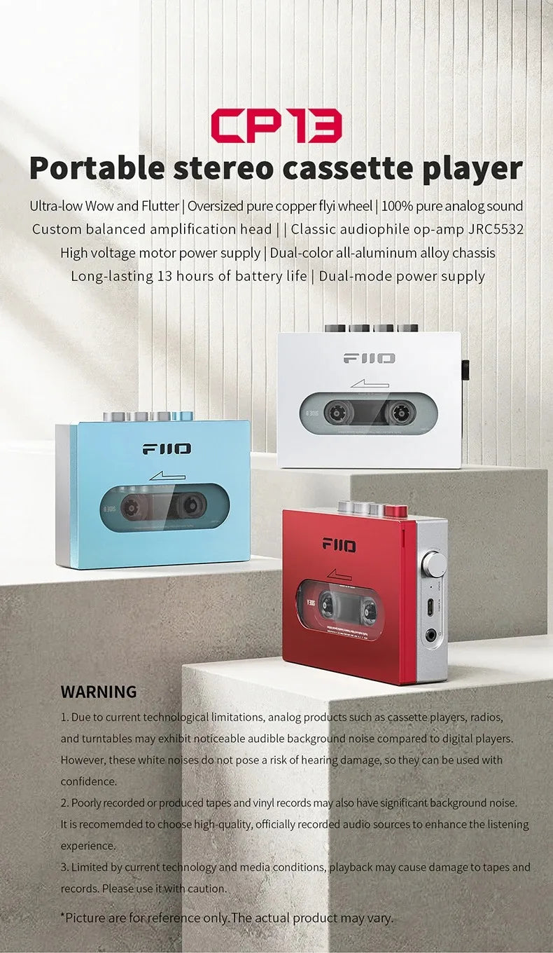 FiiO CP13 Portable Cassette Player – 1800mAh Battery, Balanced Output, Dual-Mode