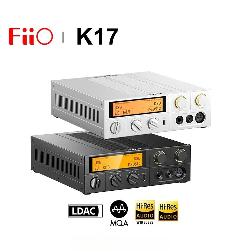 FiiO K17 Desktop DAC AMP Headphone Amplifier - Hi-Res Audio, Dual AK4499EX, MQA, DSD512, PCM768, 31-Band PEQ with Remote Control