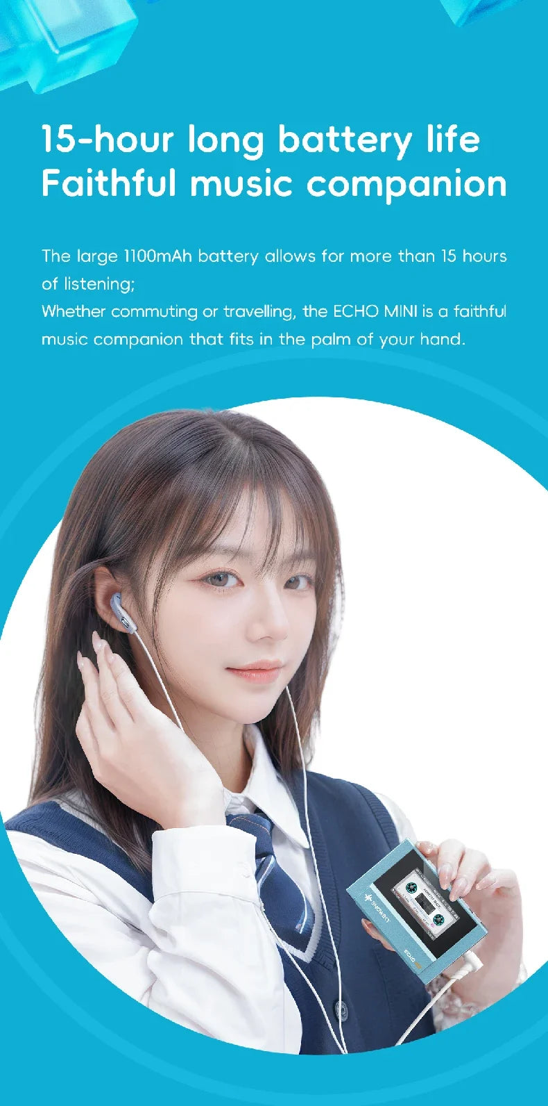FiiO SnowSky Echo Mini HiFi Bluetooth MP3 Player - 15H Playback, 3.5mm & 4.4mm Headphone Outputs