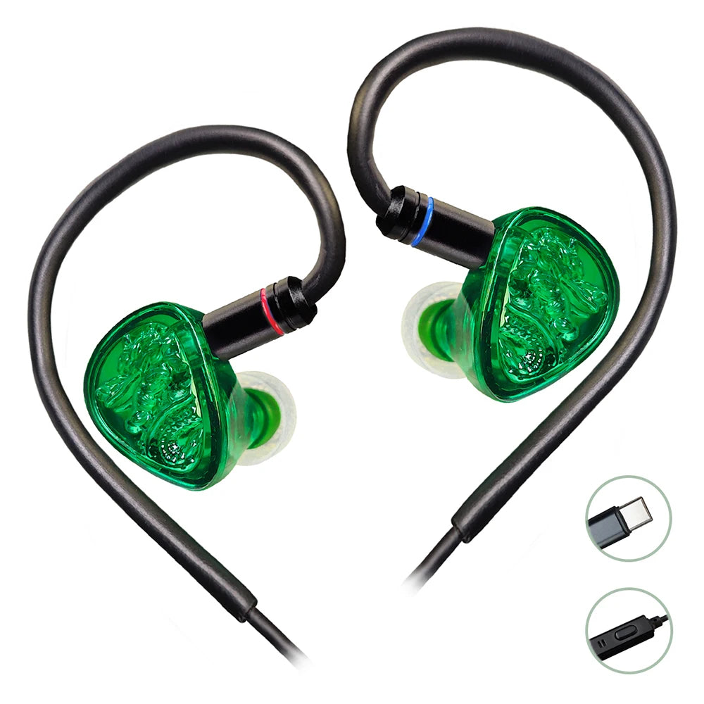 TANGZU Waner 2 Jade Dragon Edition IEM – 10mm PET Dynamic Driver In-Ear Earphones