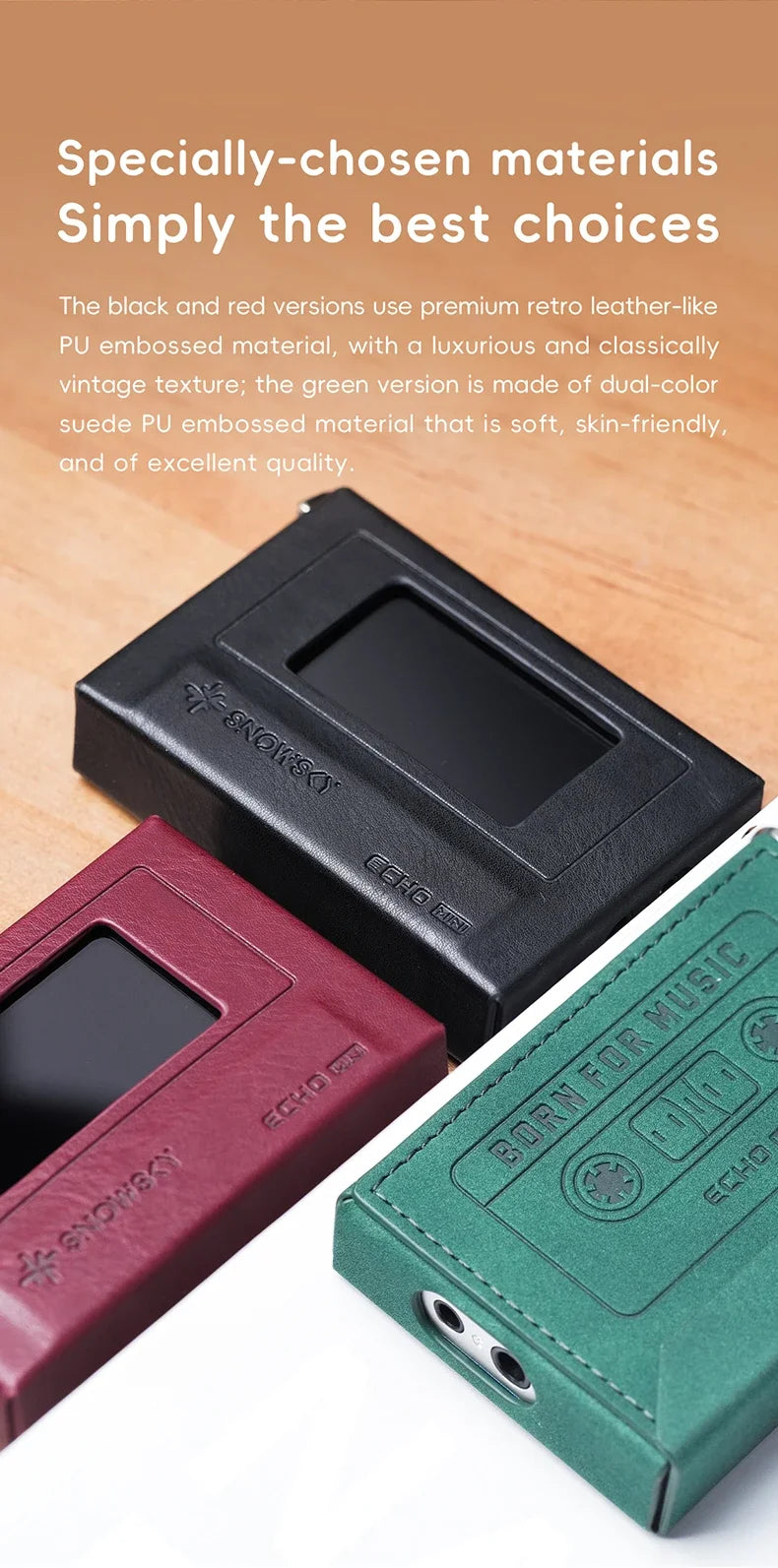 FiiO SnowSky SK-Echo Mini Leather Case - Protective Cover for Echo Mini Music Player