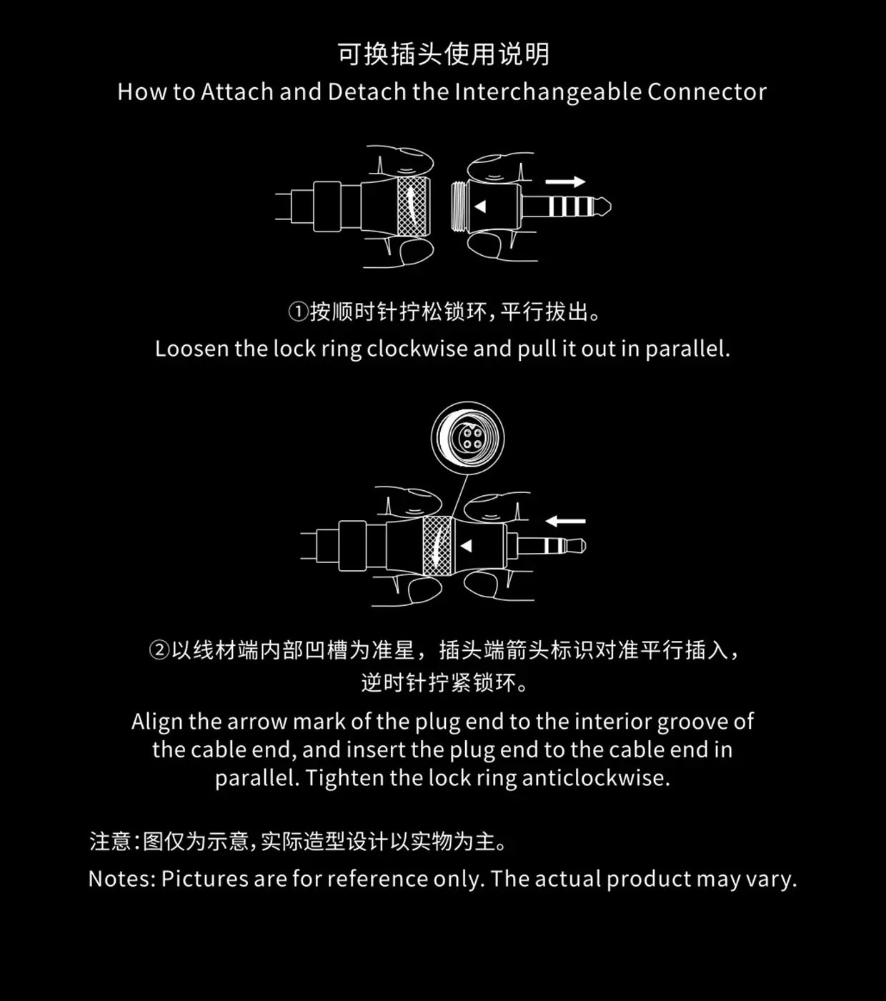 FiiO LL-RC 2025 Headphone Cable with Furukawa Monocrystalline Copper - 4.4mm Male to Dual 3.5mm Male - 1.5M