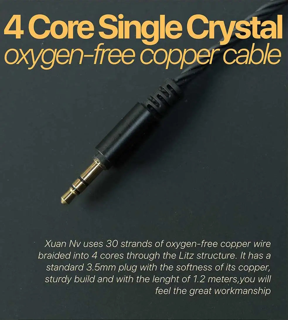 TANGZU Xuan Nv IEM – Dual Dynamic HiFi In-Ear Monitors with 2Pin Cable