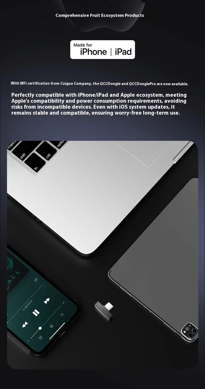 Questyle QCC Dongle Pro Bluetooth 5.4 Transmitter – LDAC Lossless, Snapdragon Sound, aptX Support