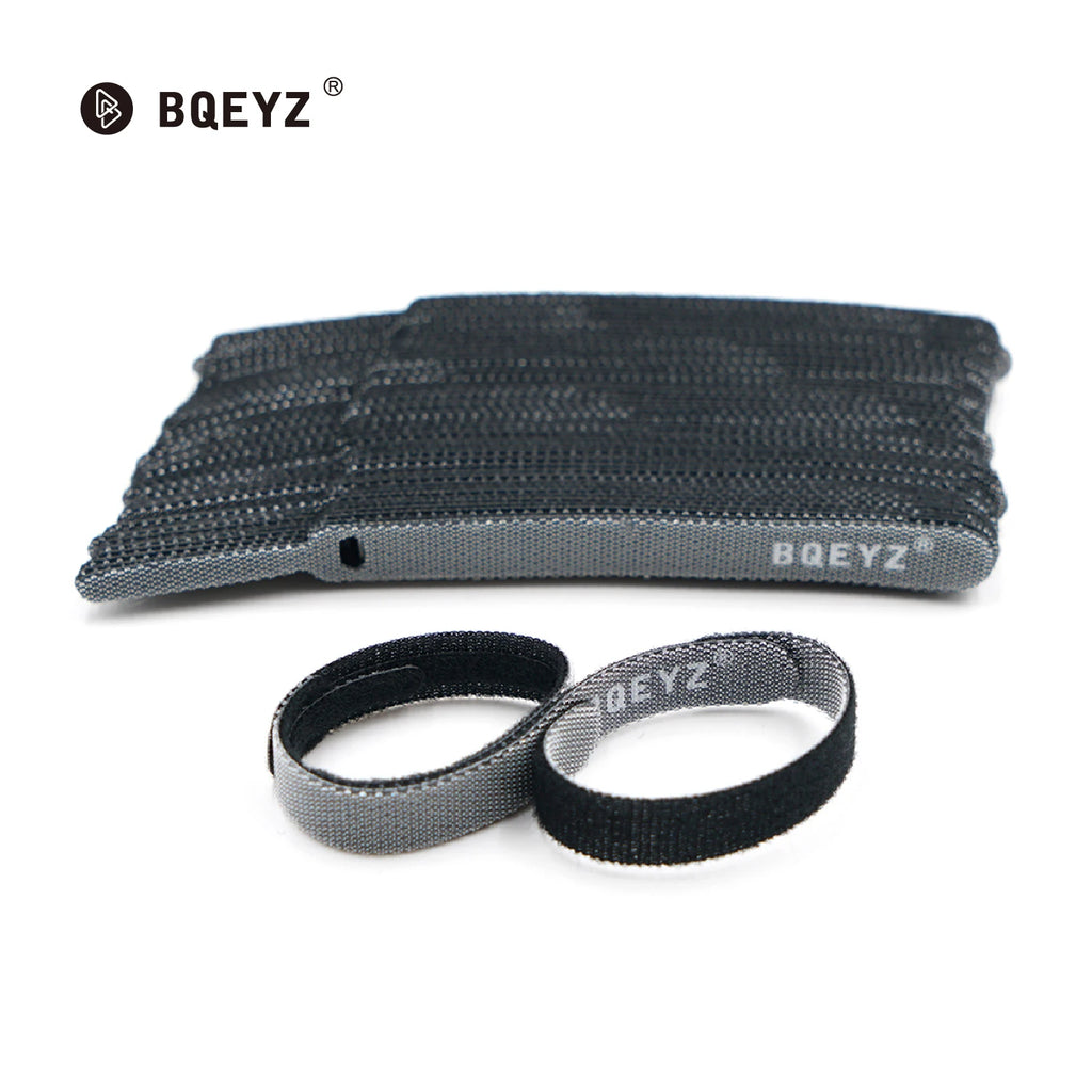 BQEYZ Nylon Hook & Loop Cable Ties – 60pcs Reusable Wire Straps