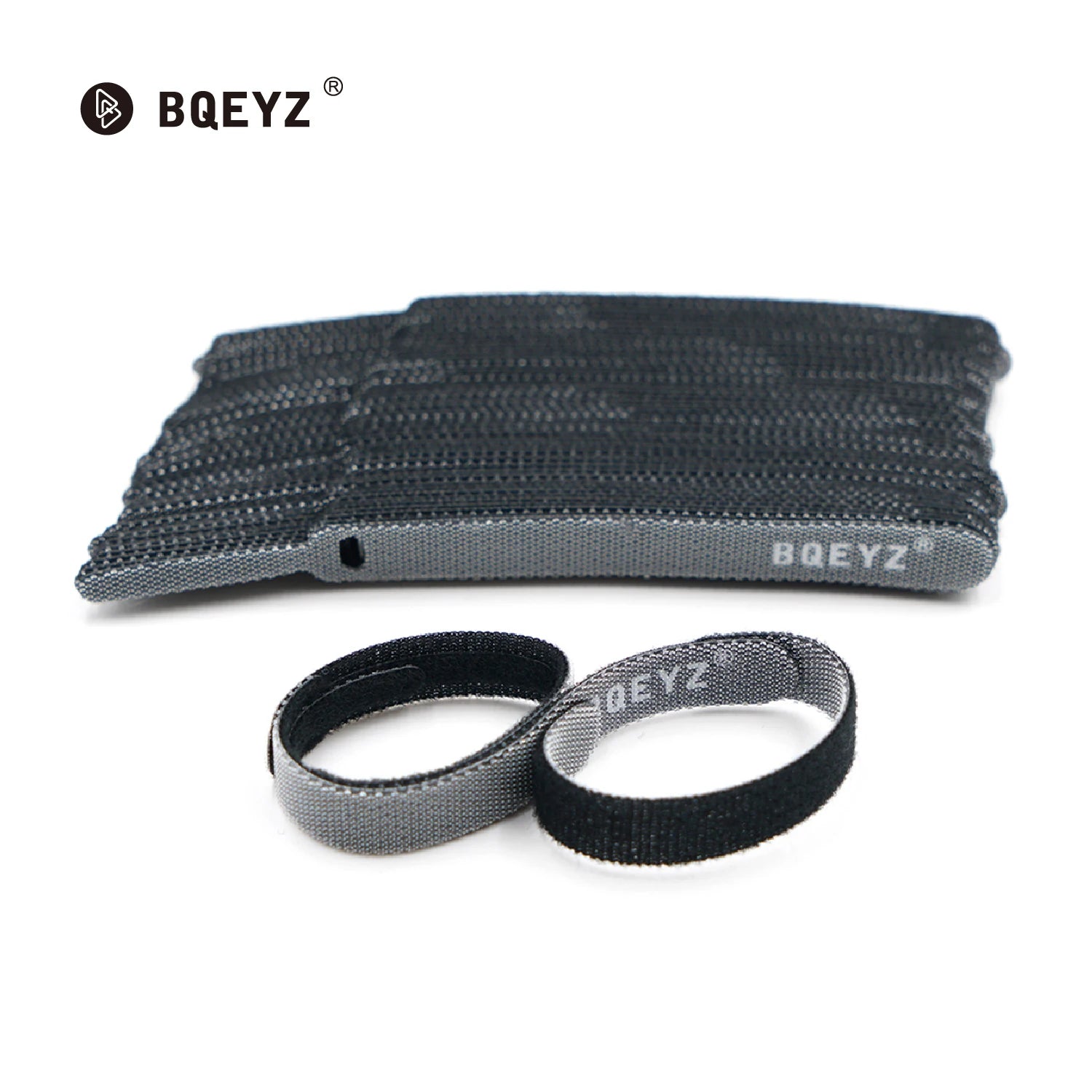 BQEYZ Nylon Hook & Loop Cable Ties – 60pcs Reusable Wire Straps